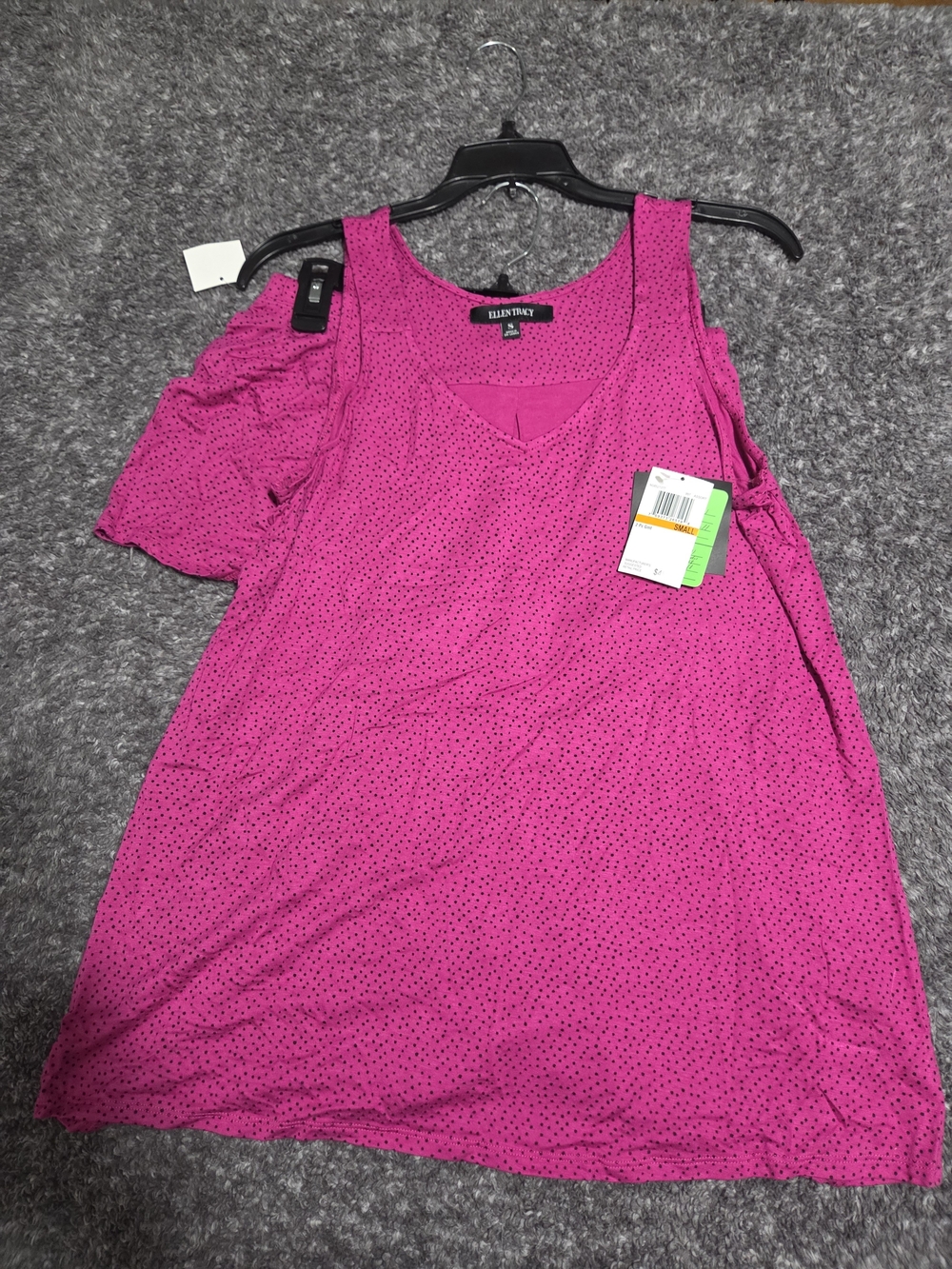 Ellen Tracy Hot Pink Polka Dot Sleeveless Pj Set